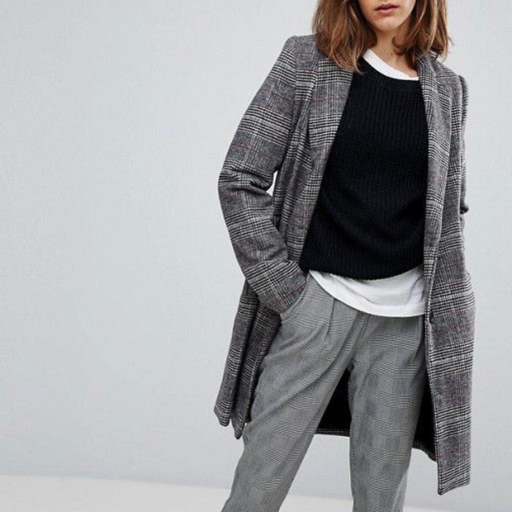 Stradivarius Tailored Check Coat